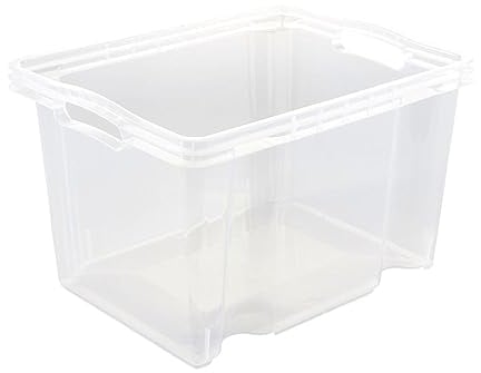 keeeper Aufbewahrungsbox mit integrierten Griffen, Größe: M, 35 x 27 x 21 cm, 13,5 l, Franz, Transparent