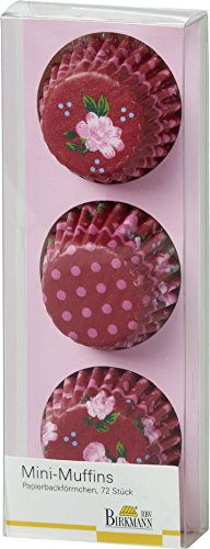 RBV Birkmann 441781 Papierförmchen,mini - La vie en Rose Ø4,5cm, 72 Stück in Geschenkbox