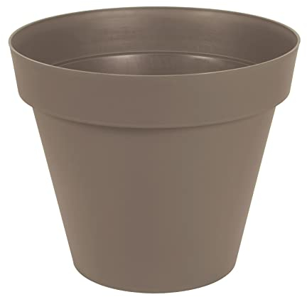 EDA - Pot de Fleur Rond Toscane Ø 80 cm - Volume 170 L - Ø 79 x H.66 cm - Taupe