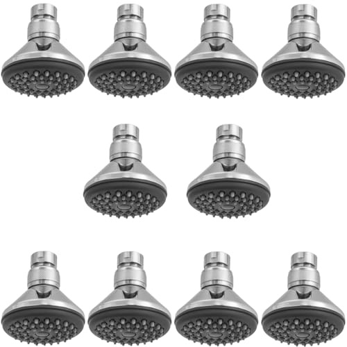 Daloual - 10x Deluxe Duschkopf mit antikalk Düsen aus Messing verchromt. Kopfbrause Ø 70mm - 46 Düsen