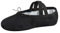 tanzmuster Ballettschuhe Mädchen - DANI - ganze Ledersohle- Schwarz Größe 22 - Ballettschläppchen für Kinder - Schwarze Tanzschuhe fürs Ballett