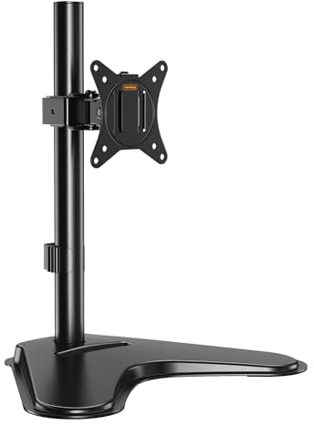 VonHaus Single Monitor Stand for 13-32 Screens, Monitor Desk Mount, Height Adjustable, Easy Assemble Stand with Full Tilt, Rotation & Swivel, VESA: 75x75 & 100x100mm