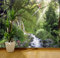 Wall Art Desire Tropical Rainforest Waterfall Wall Mural Photo Wallpaper Relax Calm Birds (Paper 220gsm Premium, X Large 1900mm x 1488mm)