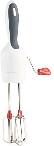 Zyliss E970042 Rührbesen mit Kurbel Küchenhelfer, Kunststoff, Weiß, 32 x 13 x 6 cm