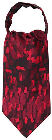 WANYING Herren Krawattenschal Ascotkrawatte Schal Cravat Ties Halstuch Einfach Schick für Gentleman - Bordeaux Rot & Schwarz