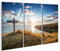 Bild auf Leinwand Christliches Kreuz an einem Wilden Strand mit einem wunderschönen Sonnenaufgang. Wandbild Poster Leinwandbild