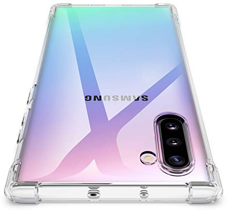 Losvick Schutzhülle für Samsung Galaxy Note 10, transparent, ultradünn, Silikon, TPU, weich, stoßfest, 4 Ecken, verstärkt