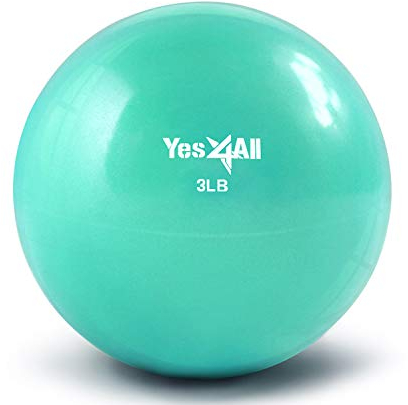 Yes4All B0AL Toning Ball Weich gewichtet, 1.3 kg Minze einzeln Krafttraining Gewichte & Zubehör Medizinbälle für Pilates, Yoga, Fitness