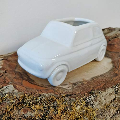 LH Porta Oggetti umidificatore per radiatori, Modello Fiat 500 - Realizzato in Ceramica 100% Made in Italy