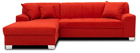 DOMO. collection Ecksofa Capri, Sofa in L-Form, Couch, Polsterecke, Eckcouch, Sofa-Garnitur 239 x 152 x 75 cm (BxTxH), rot