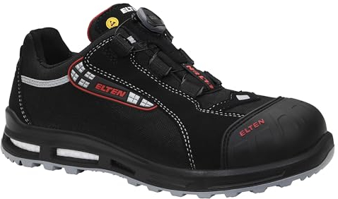 ELTEN Sicherheitsschuhe SENEX XXT Pro BOA ESD S3, Herren, Textil, Kunststoffkappe (leichter als Stahlkappe), leicht, sportlich, Schwarz/Rot, Größe: 44