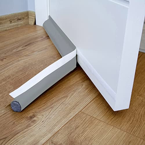 Boudin De Porte 90cm : Anti Froid Bas de Porte Unilatéral avec Joint Auto-Adhésif, Protection Contre Les Courants d’air et Le Bruit,Weather Stripping Door Seal Strip (Antracite)