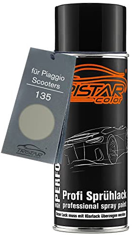 TRISTARcolor Motorradlack Spraydose für Piaggio Scooters 135 Grigio Basislack Sprühdose 400ml