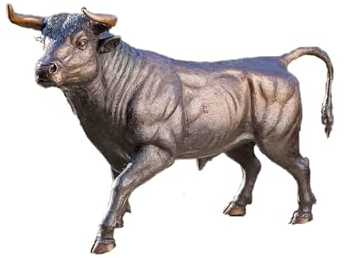 IDYL Bronze-Skulptur Stier | 27x17x49 cm | Tierfigur aus Bronze handgefertigt | Wetterfest