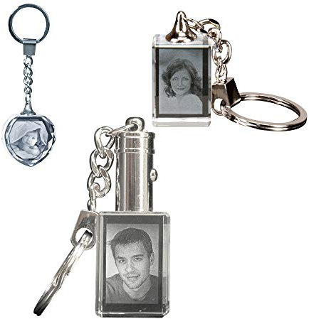MyPrezzie Schlüsselanhänger mit Glasfoto - Fotogeschenk aus Glas mit Dein Foto (Herz)