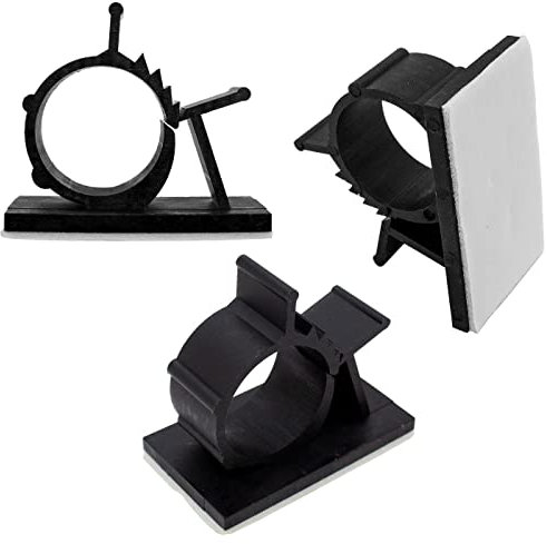 50x serre-câble réglable 16,5-20,1mm noir avec Douille adhésive 41x24mm Serre-câble