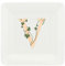 La Porcellana Bianca - Piattino Quadrato Lettera V - Arredo Casa, Cucina - Linea Adorato - Idea Regalo - Porcellana - 10x10xh1,5 cm