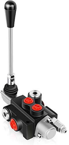 GYZJ Hydraulic Flow Control Valve 1 Spool 11 GPM SAE Ports Adjustable Relief Lever Handle Double Acting Parallel Center Tractor Loader W/Joystick Small Tractors/Tanks Loaders Log Splitters 3600 PSI