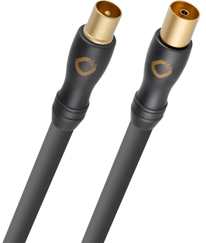 OEHLBACH Transmission Shift HD Antennenkabel (Made in Germany - 4K UltraHD Koaxial Kabel für TV, Radio, Kabelfernsehen - HDTV, 4-Fach Schirmung) - 1m anthrazit