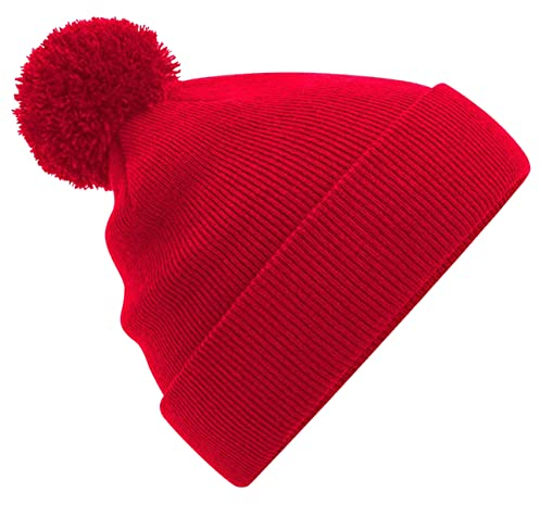 Beechfield B426B Junior Original Pom Pom Beanie - Classic Red