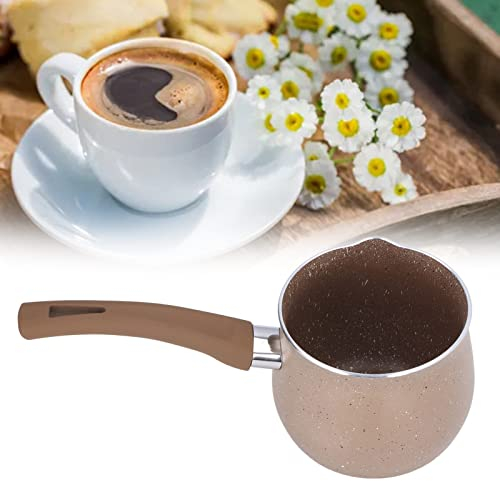 Uadme Non-Stick Saucepan,10cm Small Saucepan Single Handle Coffee Warmer Boiling Pot Mini Milk Pan Aluminum Alloy Anti Scalding,for Cooking for Induction, Gas & Electric Hobs (Coffee)