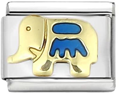 AKKi jewelry Italian Charms für Armband Classic glieder Italy Charm, Silber Gold Edelstahl Links Kult Blume Tiere Herz für Basisarmband Glänzend matt Farbe kompatibel mit Original Strass Wert #8