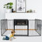 Ikodm Kaminschutzgitter Metall 304 cm, Absperrgitter Hund, Tierschutzgitter für Kinder-Sicherung, Konfigurationsgitter inkl. 5 Elementen, 60 x76 cm Schwarz…
