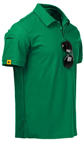 JACKETOWN Polo Shirt Uomo Manica Corta Asciugatura Rapida Traspirante Tennis Polo Shirt Camicie Estate per Uomo Button Front T-Shirts Sport Shirt Basic Regular Fit Golf Shirt