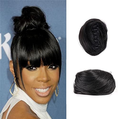 2 PZ Space Bun Artiglio Clip in Panini Ciambella Chignon Orecchie di Gatto FAI DA TE Panini Dei Capelli Updo Posticci Estensioni Dei Capelli Parrucca Accessorio per Le Donne Ragazze (1B)