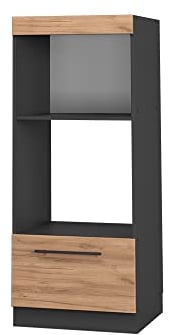Vicco Armoire Haute Fame-Line, Chêne de Force doré/Anthracite, 60 cm Ouvert