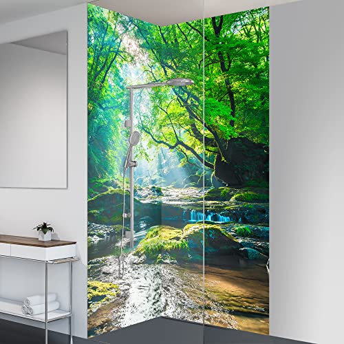yourplate Duschrückwände mit individueller Größe (2 Rückwände – Premium Nano Glanz – wf721) – Duschrückwand Alu mit Feuchtigkeitsschutz – Rückwand Dusche zur einfachen Montage