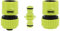 Amig - Kit de Conectores para Manguera - 3 Componentes - 2 Empalmes Rápidos de 3/4 y 1 Manguito de Conexión - Accesorios Ideales para Jardinería - Plástico ABS - Verde Pistacho