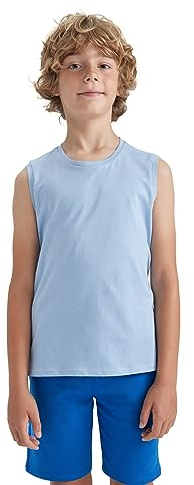 DeFacto Jungen B0669a8 T-Shirt, Blau, 8-9 Jahre EU