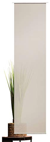 metablo Flächenvorhang Set Basic für Innenlaufschienen mit 6mm Laufkanal inklusive Paneelwagen und Beschwerer Beige 60x300 cm