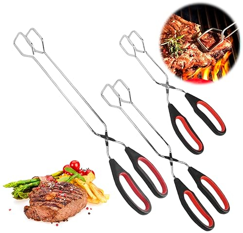 Scheren Zange Küchenzange Schere, Kochen Grillzange Schere, Edelstahl Scherenzange mit Griff, Edelstahl Grillzange Schere Barbecue Grillen Zange Barbecue Clamp Turner (3 pack(9/11/13 Zoll))