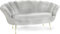WFL GROUP Samt Muschel Sofa mit Golden oder Silber Metallbeinen - Weicher 2-Sitzer Couch für Wohnzimmer - Elegant Polstersofa Muschelform - Soft Cloud Set - Golden Beinen - Grau