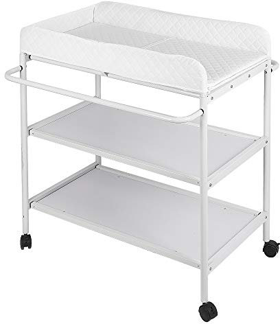 Belfoyer - Bañera Cambiador Bebe, 74 x 48 x 90 cm, con almacenamiento (84 * 72 * 90cm (blanco))