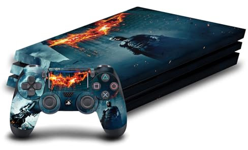 Head Case Designs Licenza Ufficiale The Dark Knight Poster Batman Arte Chiave Vinile Sticker Gaming Pelle Adesivo Compatibile con Sony Playstation 4 PS4 PRO Console And DualShock 4 Controller