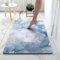 Hixingo Tapis de Bain Antidérapant Moderne Motif Marbre Tapis Salle de Bain Diatomite Absorbant, Tapis Douche Séchage Rapide, Microfibre Tapis Vaisselle Tapis d'Entré (50x80cm,Bleu Clair)