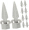 BESPORTBLE 10 Pièces Tête de de clôture creative decoration jardin Tête de clôture en aluminium déco jardin la barrière décorations porte en métal Tête en aluminium crête