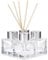 Doni Bomboniere - 12 bouteilles vides en verre de 50 ml avec bâtons en bois pour parfum d'ambiance - Diffuseurs d'huiles essentielles pour la maison, salle de bain, salon, décor décoratif (argent)