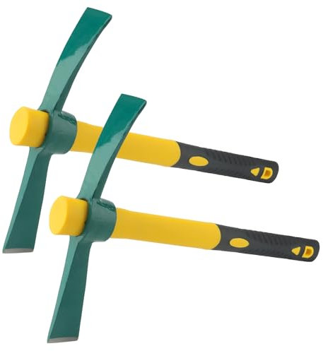 MUKCHAP 2 mini cortadores de 14 oz/400 g, azada Mattock de 15 pulgadas, herramienta de jardín para jardinería, camping