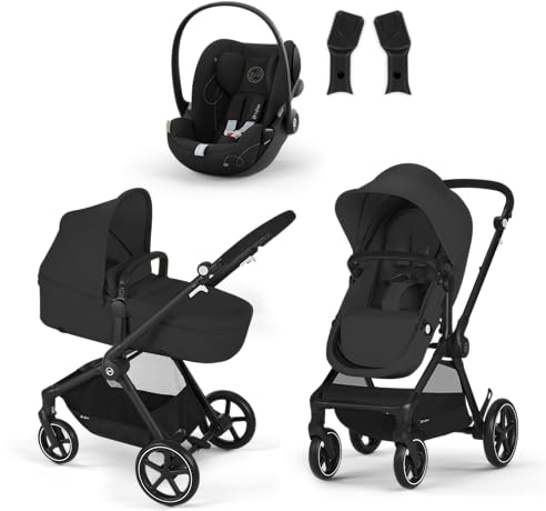 CYBEX Gold EOS Poussette 2 en 1, de la naissance jusqu'à 22 kg (environ 4 ans) inclus EOS Adapter et CYBEX Cloud G i-Size, Moon Black