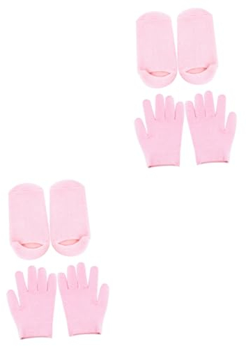 Healeved 4 Paare Feuchtigkeitsspendende Socken Fuß Feuchtigkeitsspendende Handschuhe Aus Baumwolle Aloe-socken Für Frauen Spa-handschuh Gel-socken Handmaske Fingerlos Fräulein Damensocken