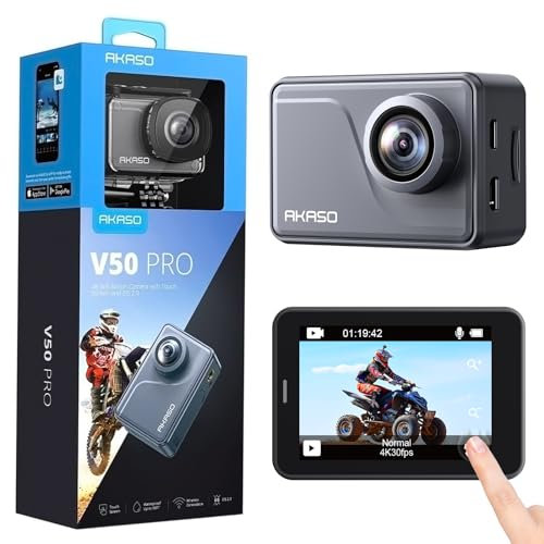 AKASO V50 Pro Camera Sport 4K 30fps 20MP WiFi - Camera 4k Étanche Ultra HD Stabilisateur EIS avec Télécommande Écran Tactile Grand Angle Réglable - Caméra Sport sous-Marine 40M et Kit d'Accessoires