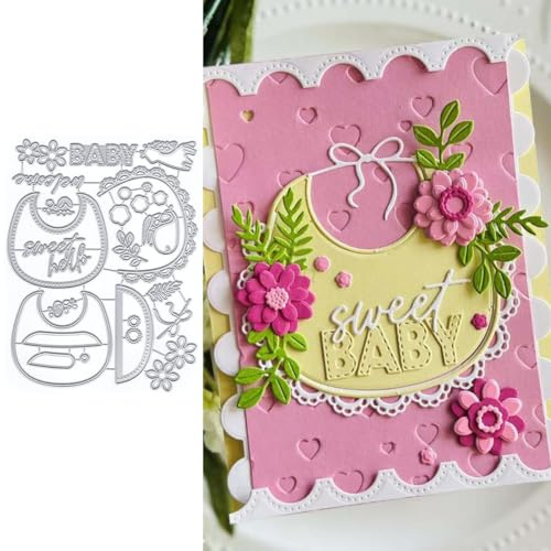 Babylätzchen-Stanzformen für Kartenherstellung, Blumenspitzen-Metall-Stanzformen für Papier-Scrapbooking, DIY-Schablonen für Album, Party, Hochzeit, Festival-Dekoration