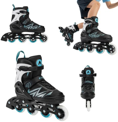 ATTABO Kinder Inliner Kylo 2in1 Blue Vielseitig verstellbare Inlineskates für Kinder 30-41 Hohe Qualität und Komfort mit 82A harten Rädern und ABEC-7 Gleitlagern Exzellente Anpassung