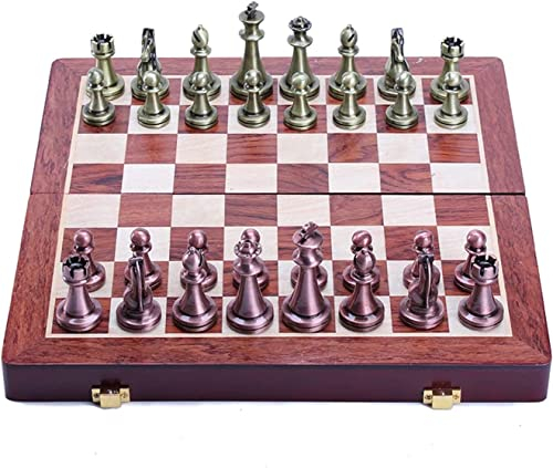 Metall Goldene Silber Bronze Schach Klapp Schachbrett Professionelle Schach Spiele Set internationales Schach