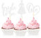 Sotpot Silver 24pcs Bride to Be Cupcake Toppers with Heart Dress Bridal Shower Cupcake Picks For Wedding Bridal Shower,Wedding Engagement Party Cake Decorations