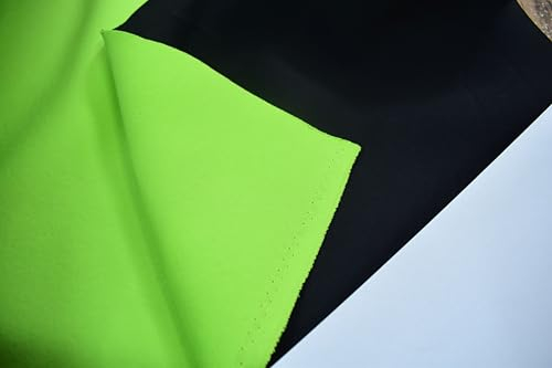 StoffBook KIWI/SCHWARZ NEOPREN-IMITAT STOFF STRETCH DOUBLEFACE 1-1,5MM STOFFE, E409